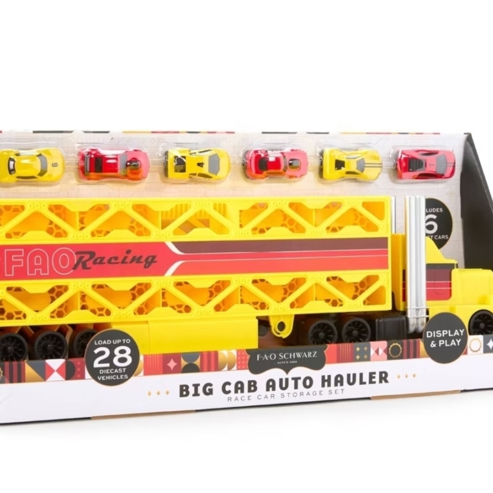 FAO Schwarz Big Cab Auto Hauler - Yellow and Red
